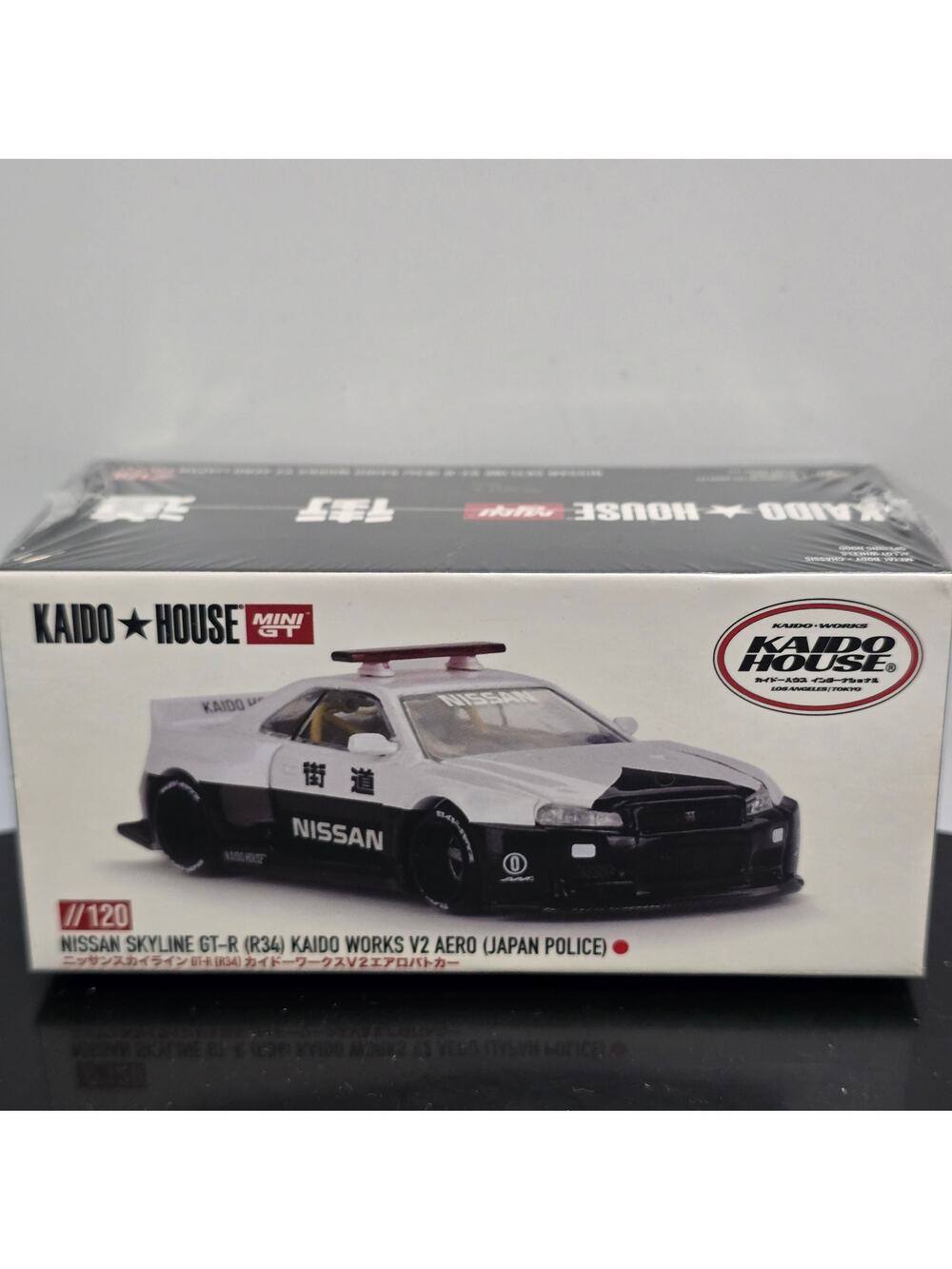 Nissan Skyline GT-R R34 Kaido Works V2 Aero Japan Police Kaido House #120 1:64